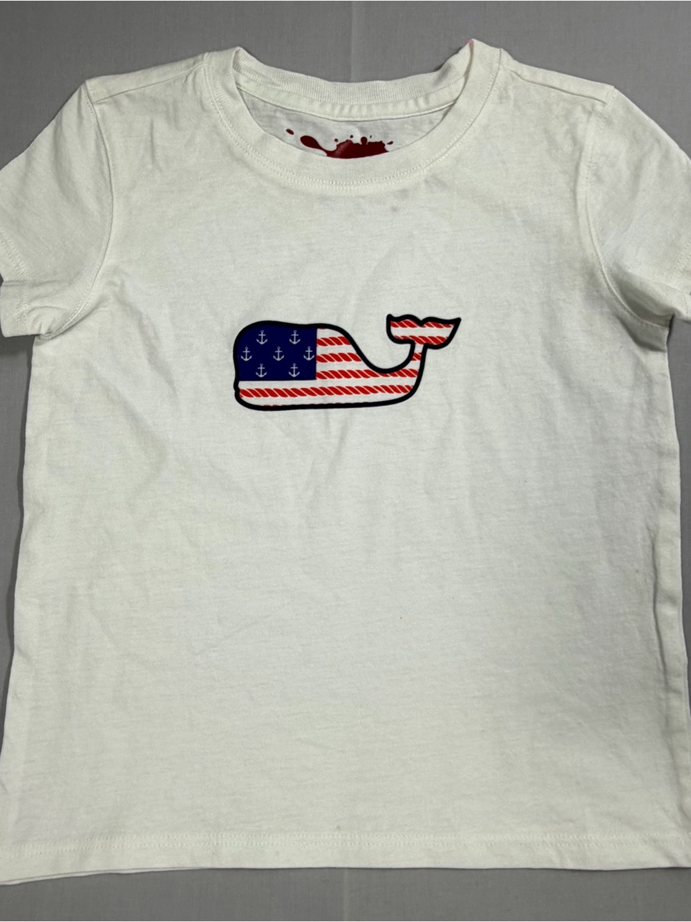 Girls Size 4 Vineyard Vines White Whale Flag T-Shirt